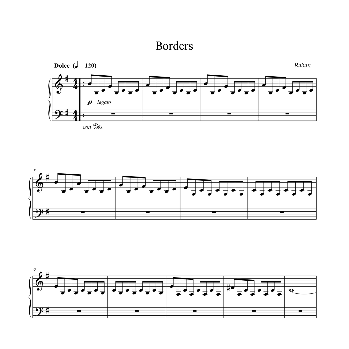 Borders - Sheet Music