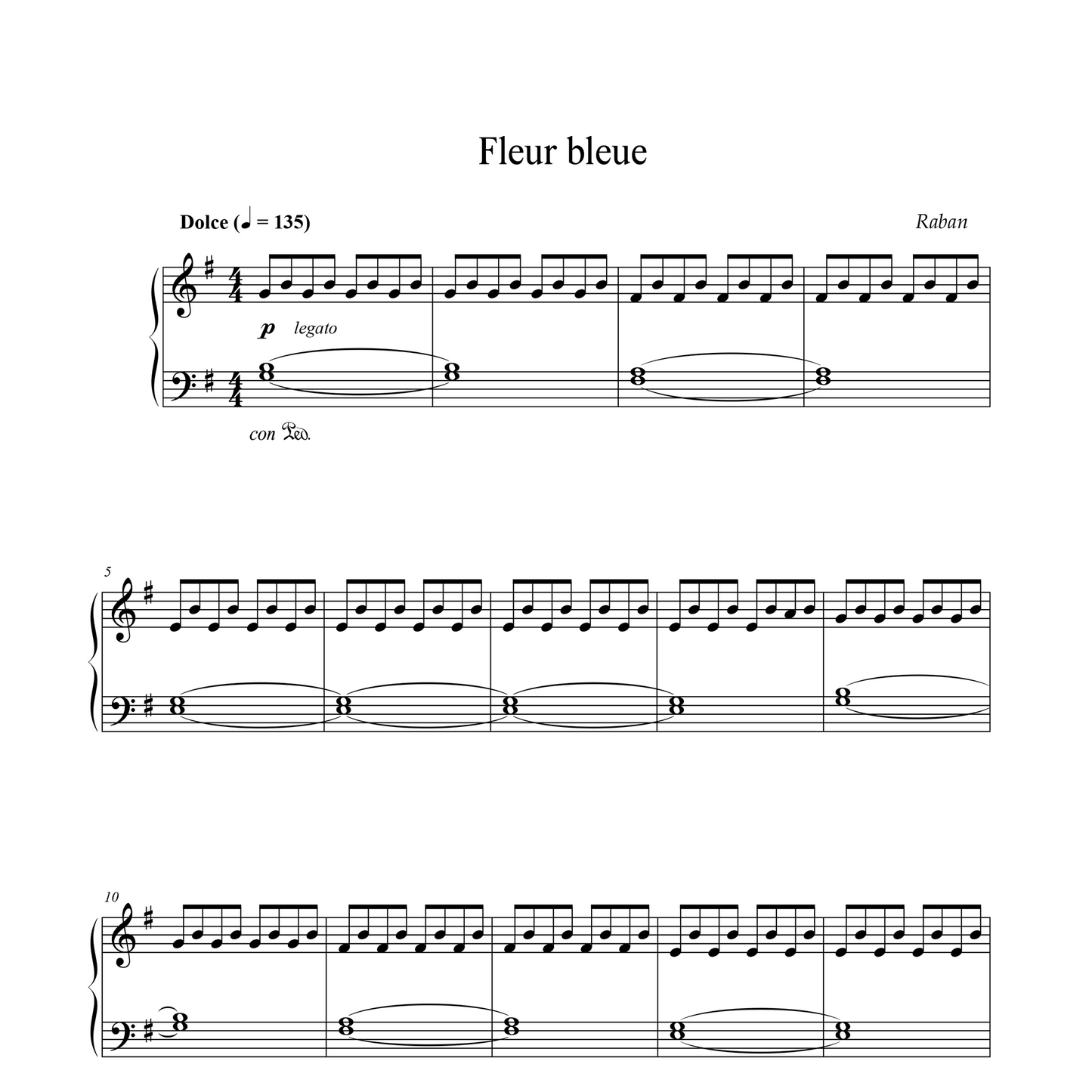 Fleur bleue - Sheet Music