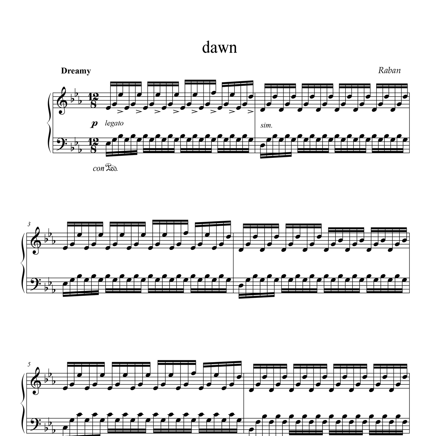 dawn - Sheet Music