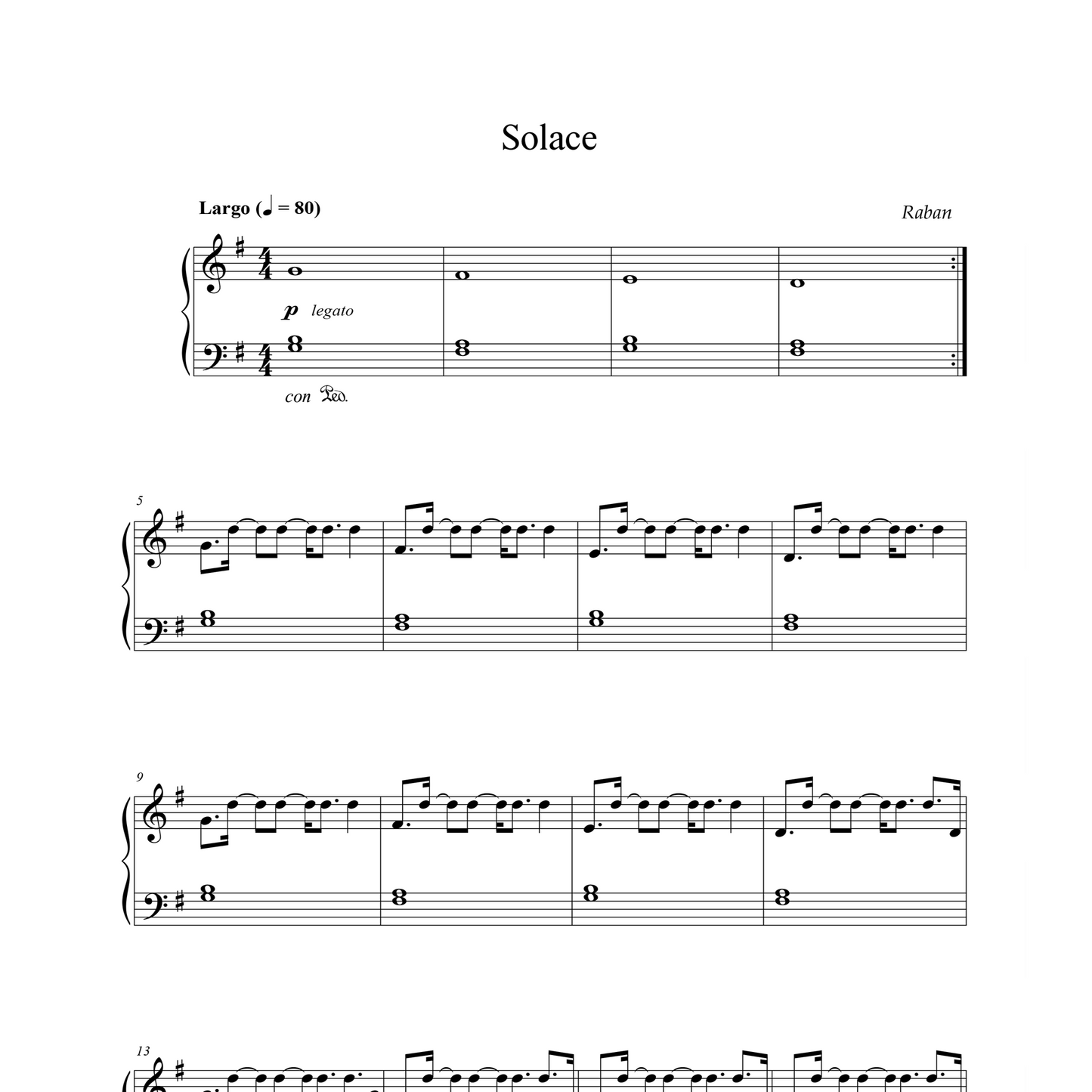 Solace - Sheet Music