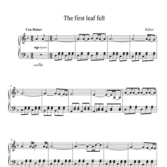 The first leaf fell - Sheet Music