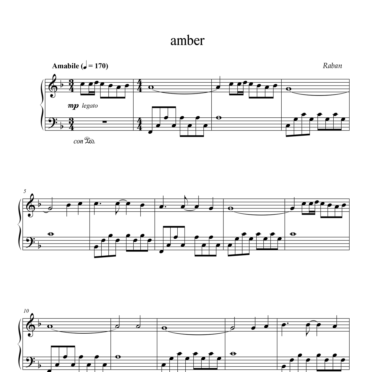 amber - Sheet Music