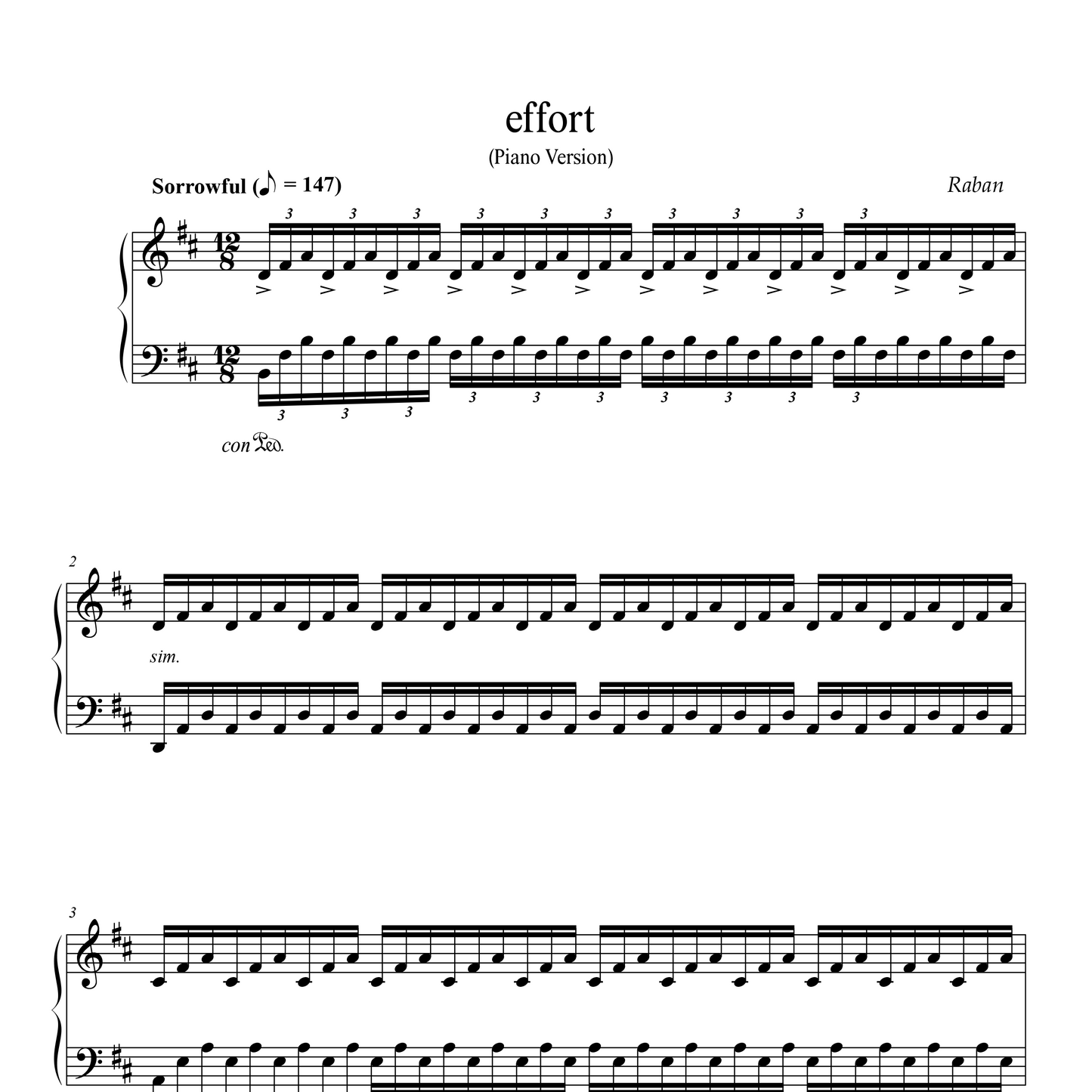 effort (Piano Version) - Sheet Music